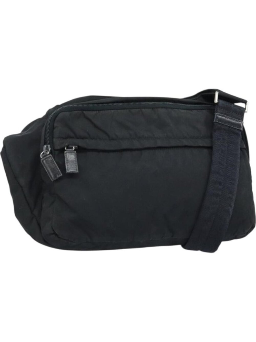 PRADA Shoulder Bag Nylon Black Silver